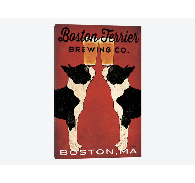 Boston Terrier Brewing Co. (Boston, MA), impression sur toile tendue, H 12 po x l 8 po x P 0,75 po, Toile tendue