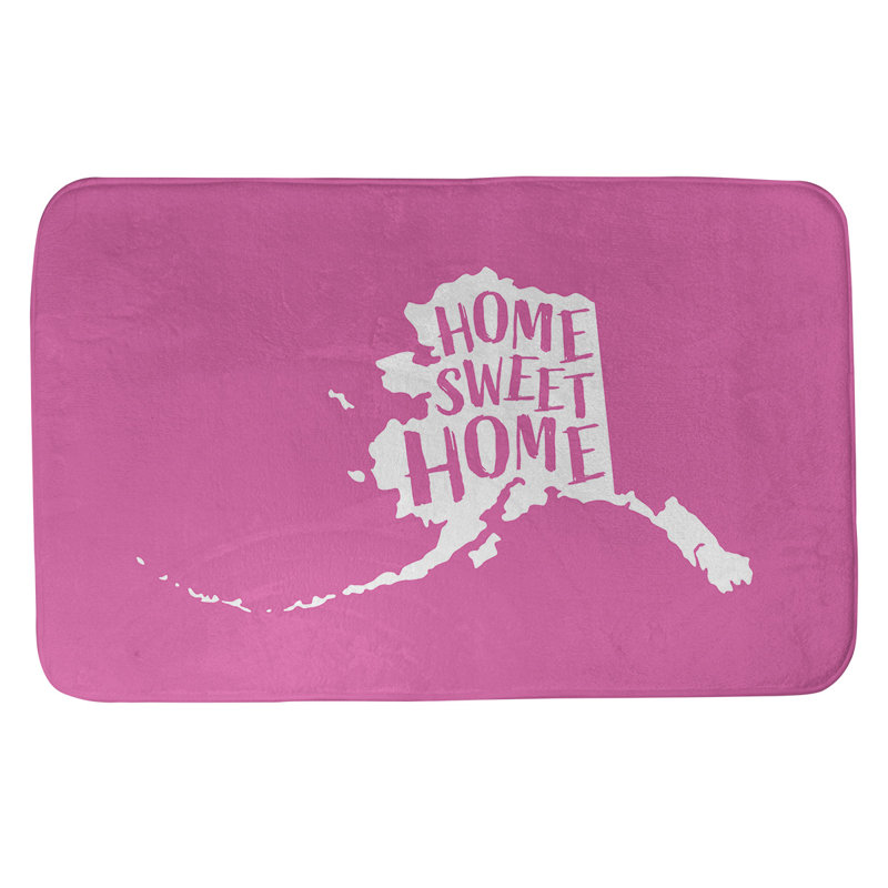Memory Foam Non-Slip Bath Rug, 21" W x 34" L, Blue, Alaska