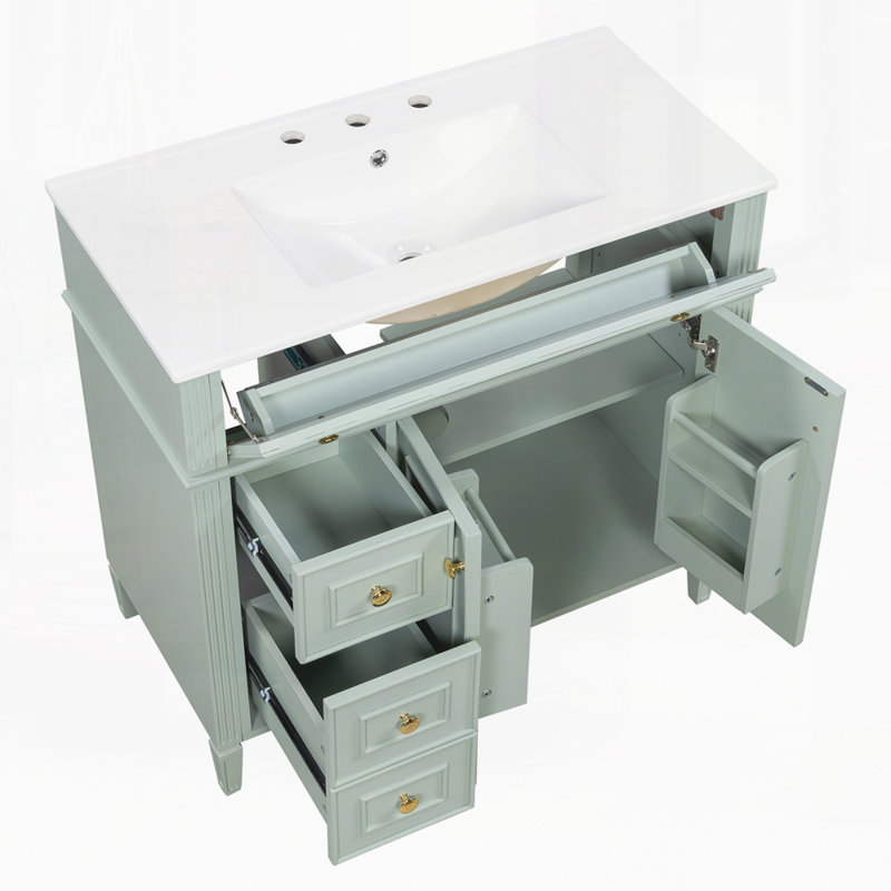 36" Bathroom Vanity with Sink, Green