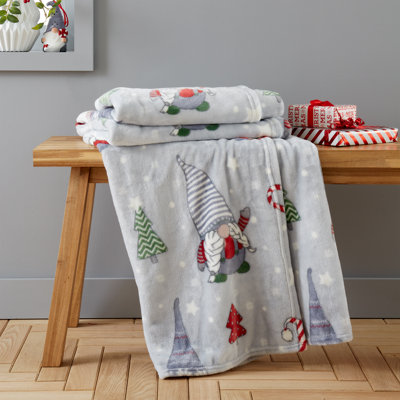 Christmas Gnomes Fleece Cosy Blanket Throw