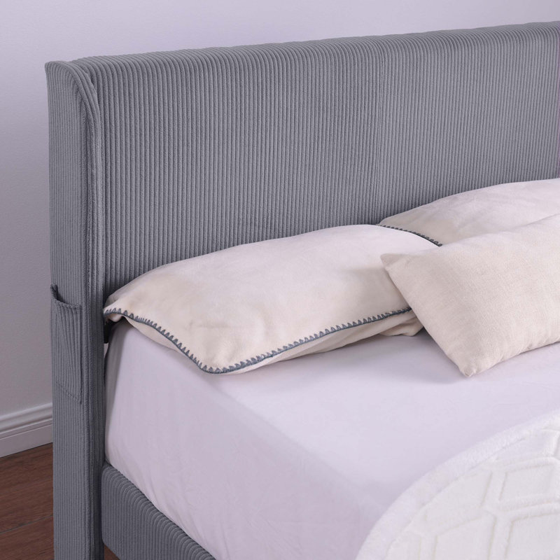 Bed, Kingsize (5'), Light Grey