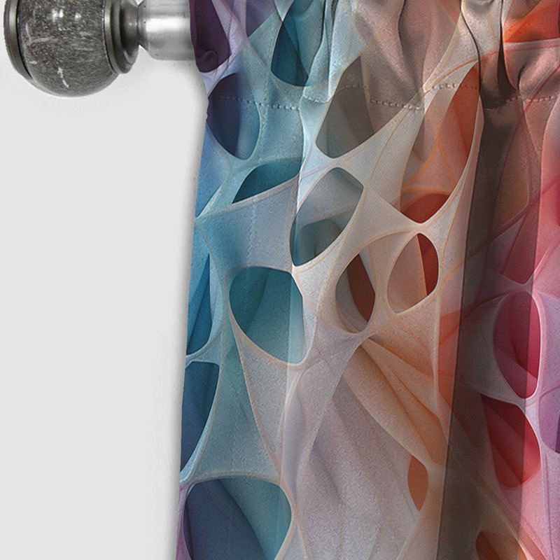 Rideau à motif géométrique multicolore Dreamnez, L 52 po x L 63 po