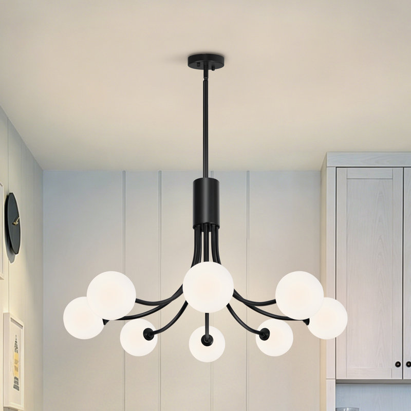Luminaires de salle à manger à 6 lumières de style lustre moderne Spoutnik, Gris fumé, Six lumières