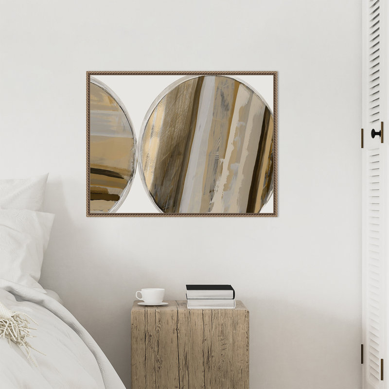 «Rhythmic Circles III Neutral Version» par Cartissi, reproduction d'art sur toile encadrée, H 23 po x l 30 po