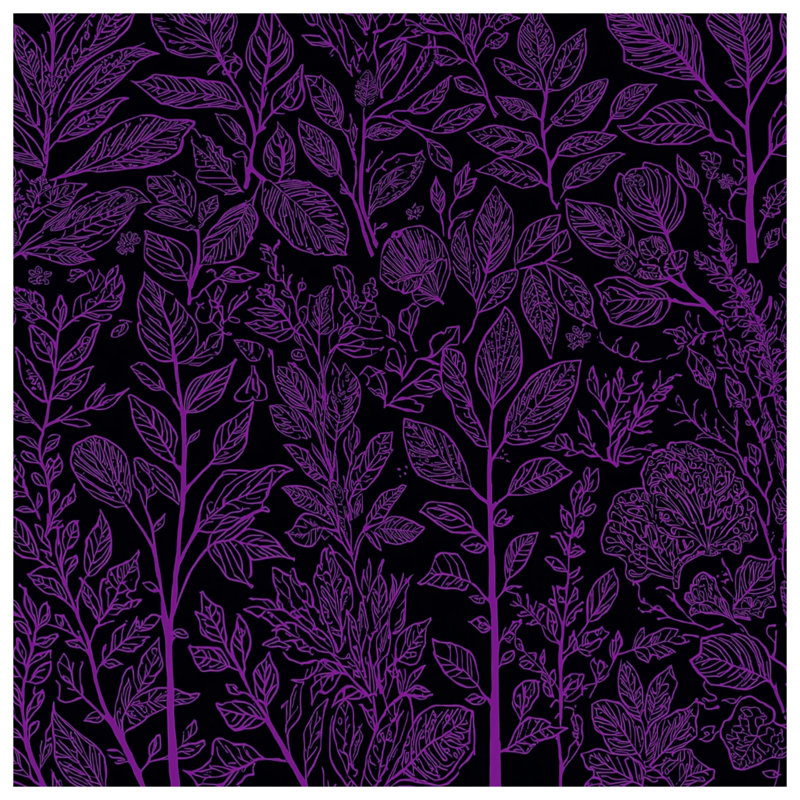 Housses de couette mauves à motif botanique, Très grand lit