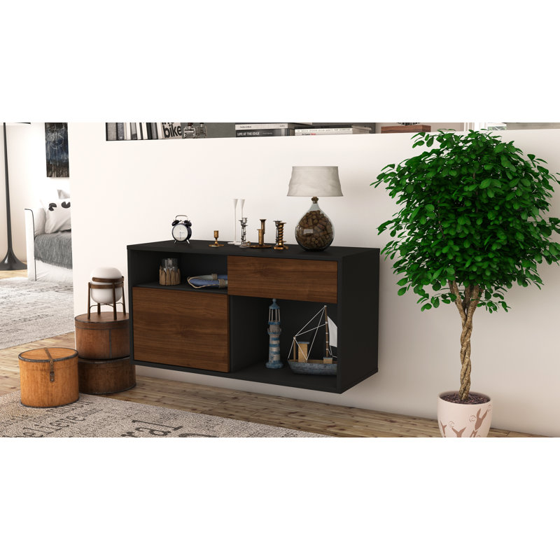Fountaine Unfinished Floating TV Stand, Walnut