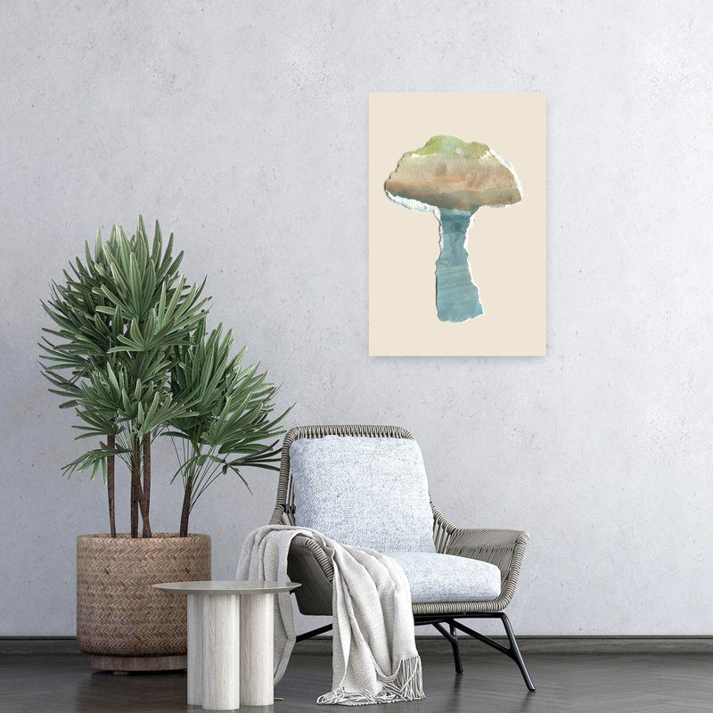 Mushroom Home Abstrait Art contemporain, H 24 po x l 16 po