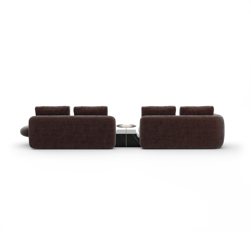*Overlap Right Bumper Sectional Dk Taupe, Brown