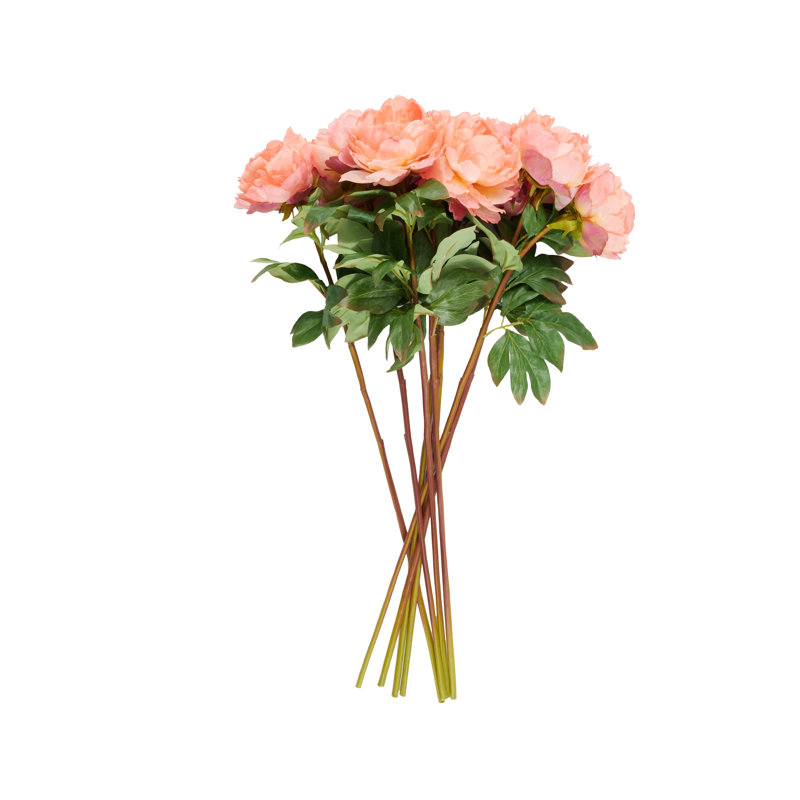 Tige de pivoine artificielle Cole and Grey, Orange, H 31 po x l 16 po x P 8,5 po