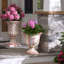 Rosy Stripe Tabletop Urn