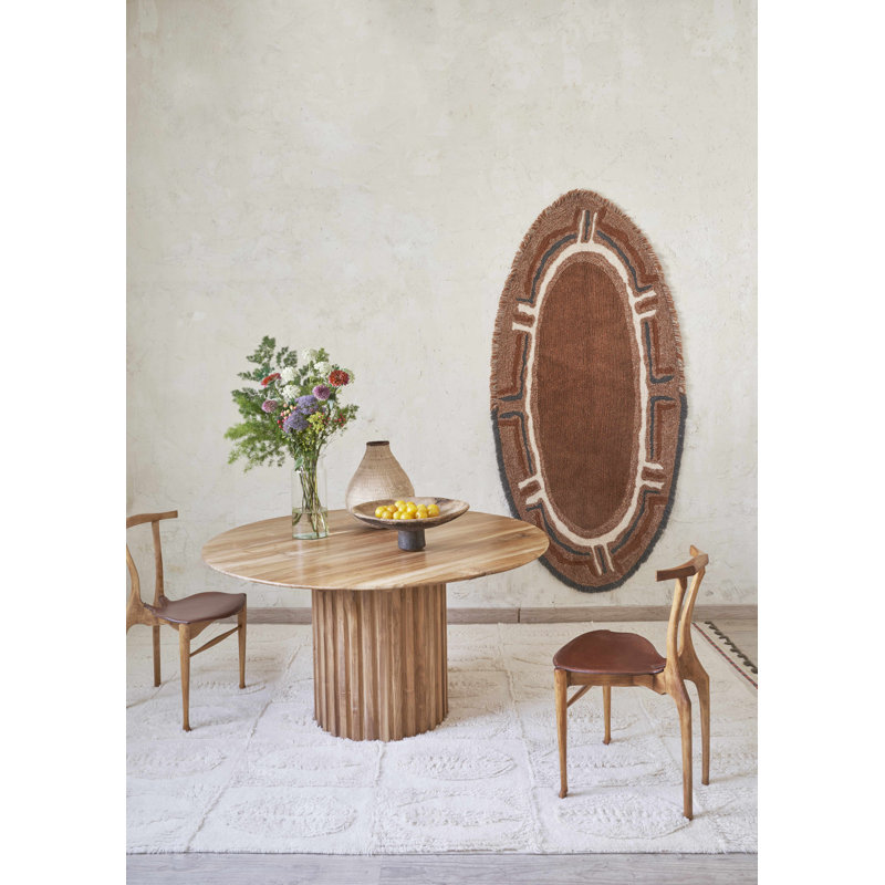 Africa Hand Tufted Wool Area Rug in Cinnamon/Champagne/Seashell/Charcoal/Walnut, Oval 3'7" x 6'6"