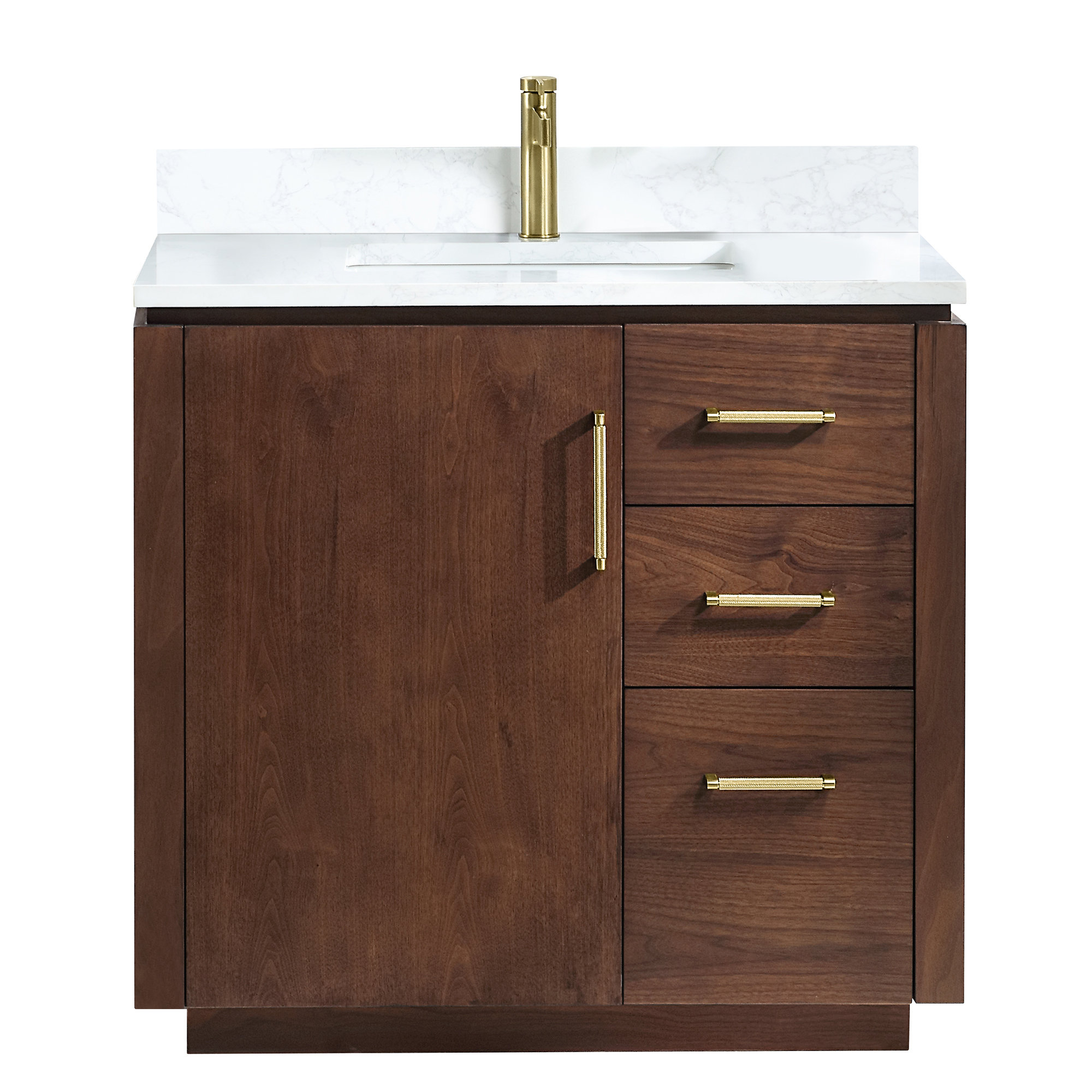 Joss & Main Cloverfield 36" Single Bath Vanity in Fir Wood Brown with ...