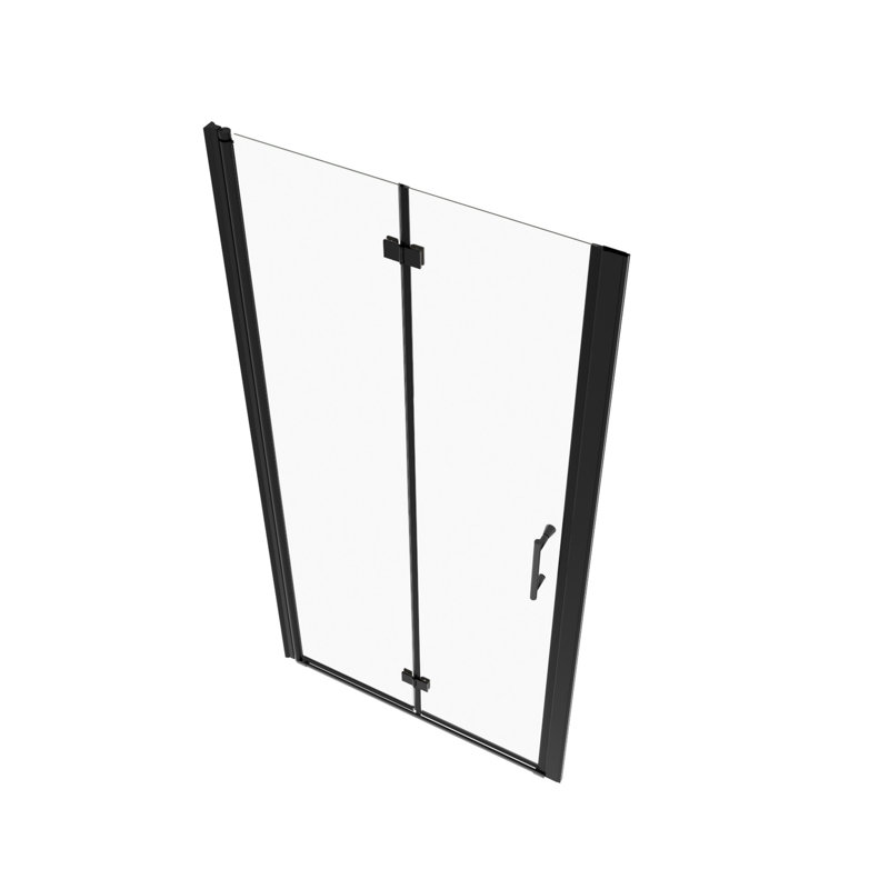 1/4" Tempered Glass Shower Door, Universal Pivot - Matte Black, 1 3/8" Adjustable, 36000 Open And Close Checks, Unrivaled Leak Performance Black Door Adjustment, Clear Glass, & Tests, Leakage