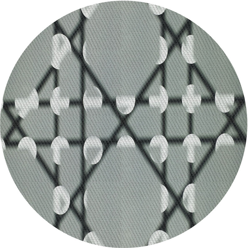 Tapis gris tissé à la machine, Rond 5 pi