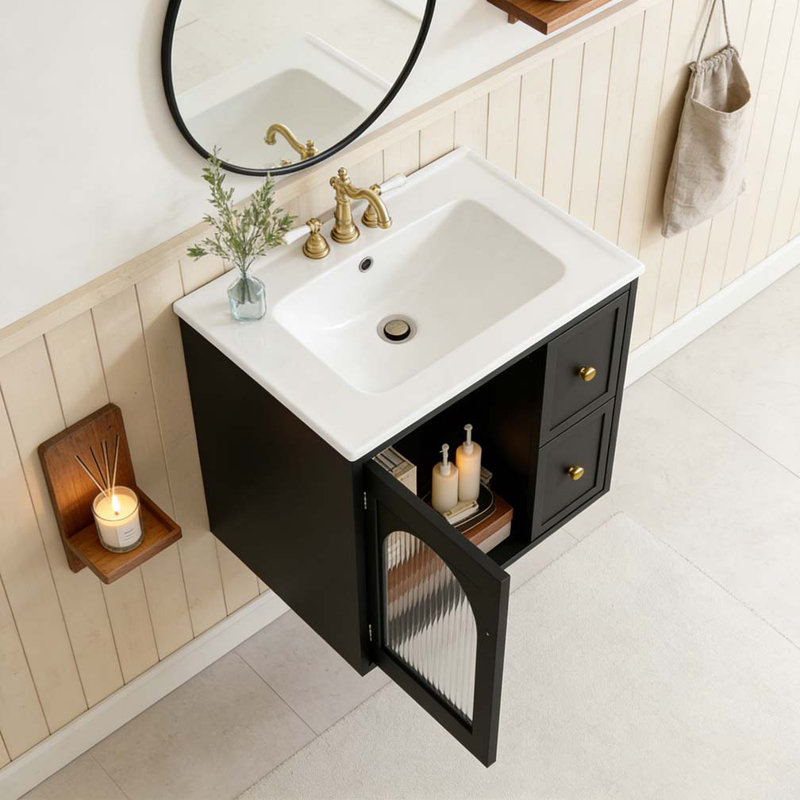 Ensemble de meuble-lavabo 24 "24", Noir