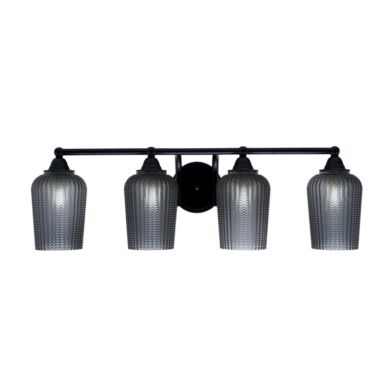 Barre d'éclairage de salle de bain 4 lumières Aratrika, Noir