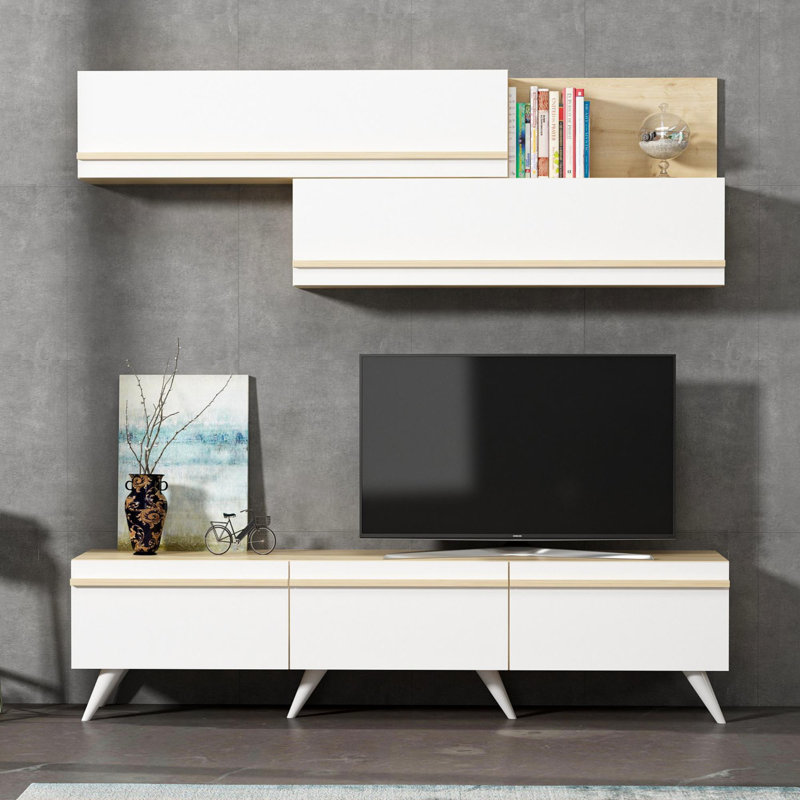 Bardhyle Unfinished TV Stand for TVs up to 65", White;Sapphire