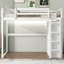 Lit mezzanine double en bois avec garde-robe intégrée et tablettes de rangement-1466079891