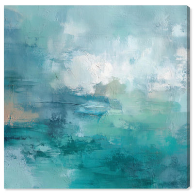 «Green Blue II», art mural abstrait sur toile par Art Remedy