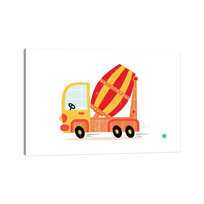 Cement Mixer - Wrapped Canvas Print, 20.32 cm H x 30.48 cm W