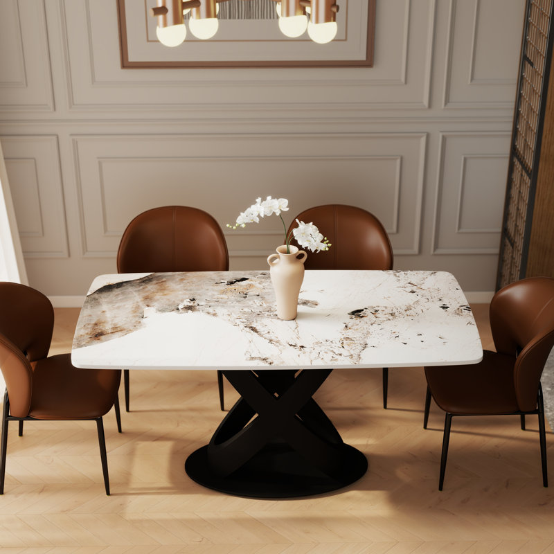 Table de salle à manger Sesteded, Noir, H 29,53 po x L 70,87 po x l 35,43 po, Pandora