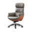 Fauteuil de bureau pivotant en cuir de vache et métal Modern