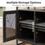 Meuble télé moderne pour téléviseur de 43 po avec tablettes réglables et structure en métal, petit meuble audio-vidéo de 37,8 po avec grande armoire de rangement, console de télévision industrielle pour le salon et la chambre à coucher-63809763-234172505