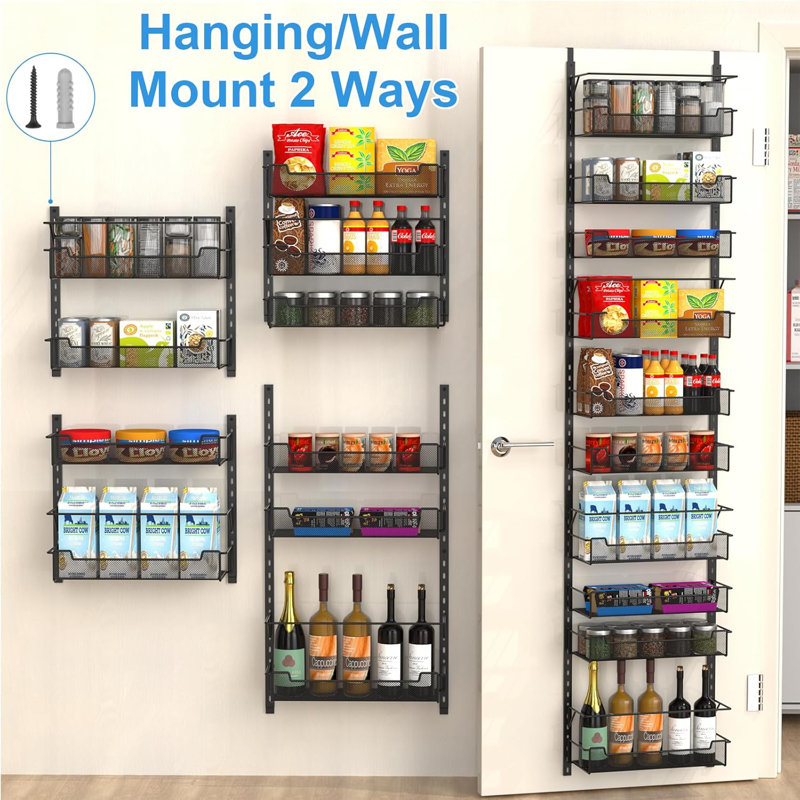 Over-the-Door Spice Rack, Black