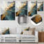 Or et vert abstrait cascade de marbre V - Art mural abstrait en métal-761842018