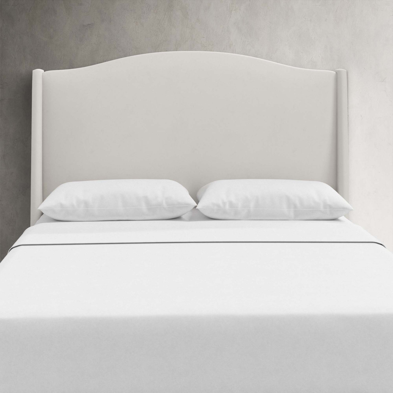 Byrd Cotton Headboard, Queen, Bella Light Gray Performance Velvet