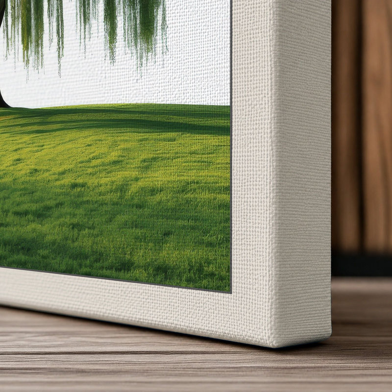 Weeping Willow Botanical - Wrapped Canvas, Cream Border, 24x16 - 61.0 x 40.6 cm