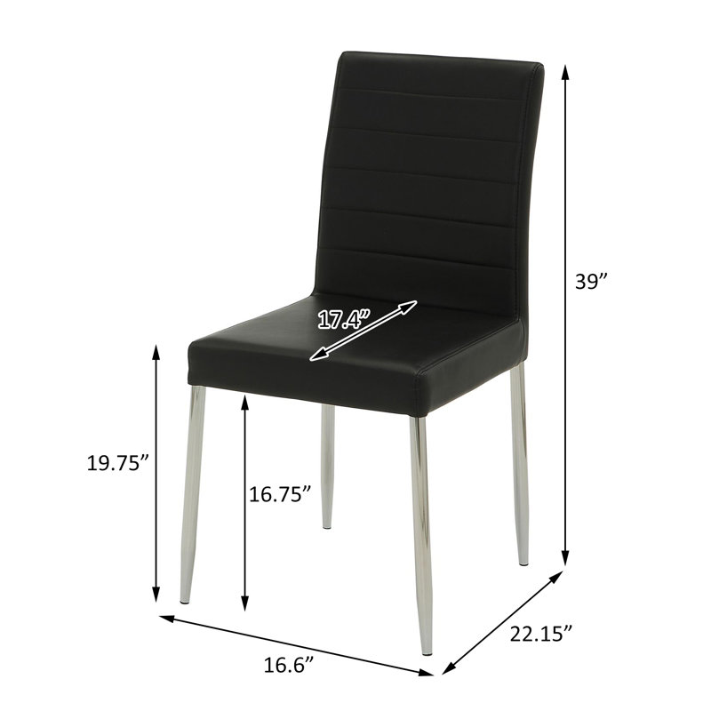 Asuka Upholstered Side Chair, Black