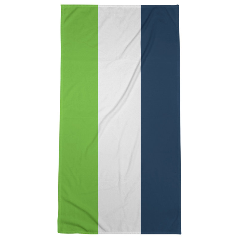 Bath Towel, Green/White/Blue