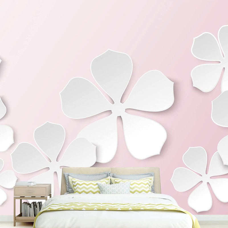 Adhésif mural cerisier en fleurs, L 100 po x l 144 po
