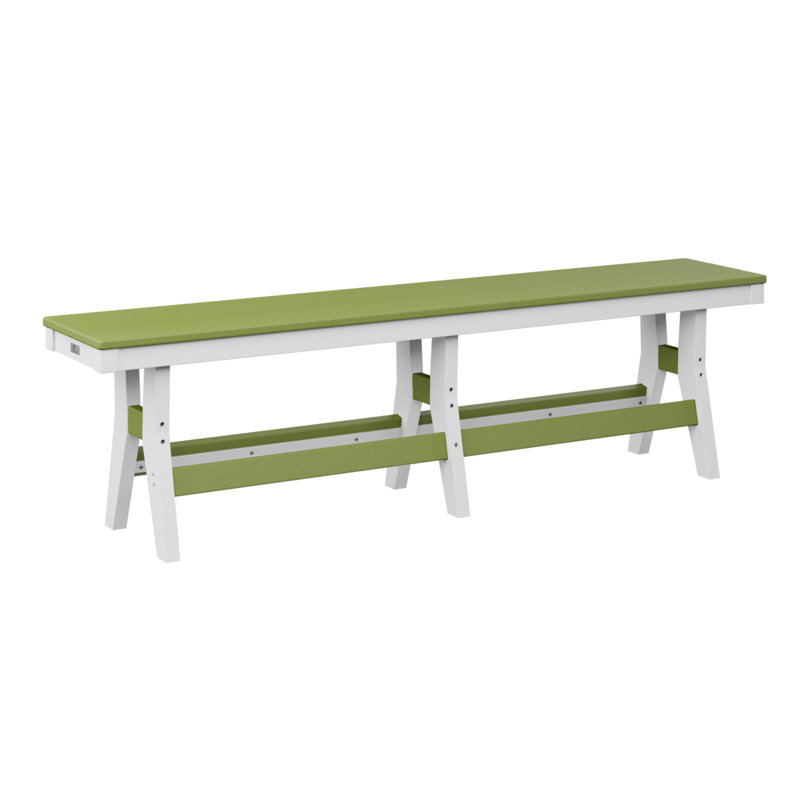 Banc berlinois de 66 po Berlin, H 18 po x l 66 po x P 12,5 po, Vert kiwi / blanc