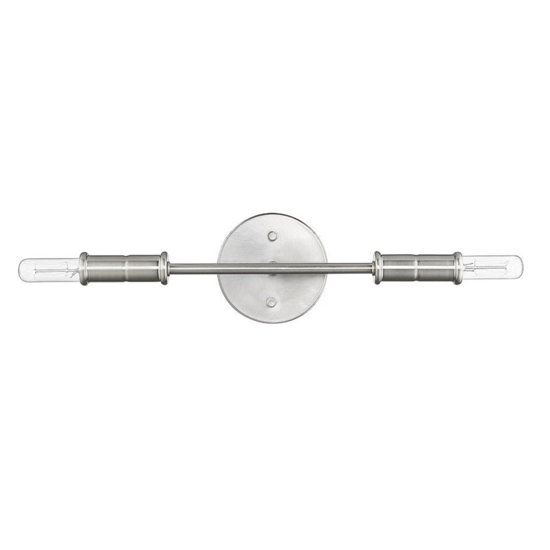 Éclairage pour salle de bain 2 lumières à intensité variable Aaroon, Nickel satiné