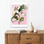 Green Lizard Pink Bloom Delicate Vibrant Abstract Lizard Flower Nature Wall Art Print by Marja Van Den - Wrapped Canvas Print-1970718181
