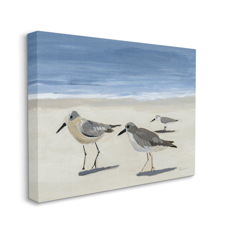 «Stupell Industries Sandpipers on Shore», peinture sur toile par Pamela Munger, H 30 po x l 40 po x P 1,5 po
