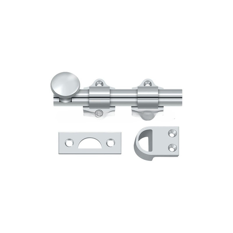 Boulon de porte hollandais 4 po Deltana DDB425U26, chrome poli HD, Chrome poli