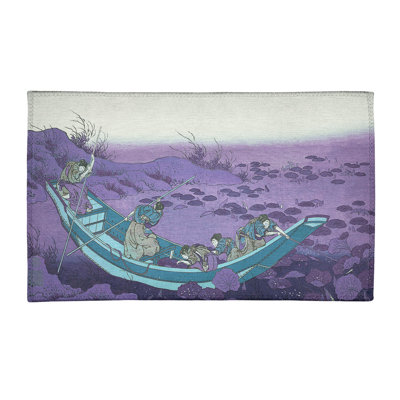 Tapis de tapis mauve/bleu en bateau lily pad