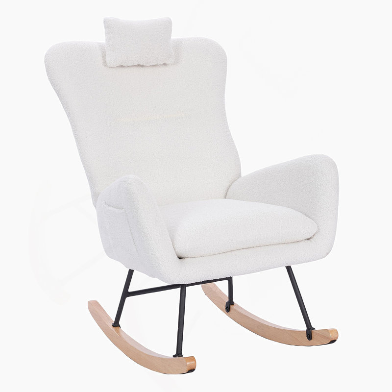 Chaise berçante rembourrée Teddy