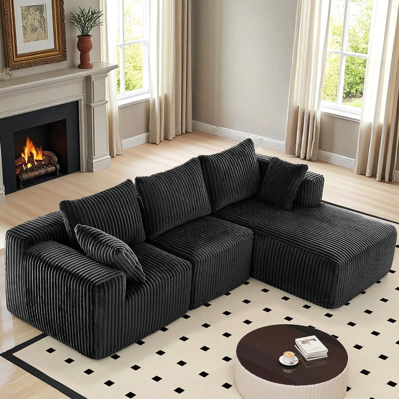 Canapé modulaire modulaire avec méridienne ouch Canapé convertible en L 3 places avec repose-pieds C Canapé modulaire Comfy Cloud pour le salon