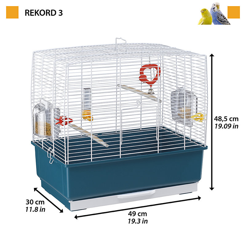 48.5cm Table Top Bird Cage with Perch, Black/Red