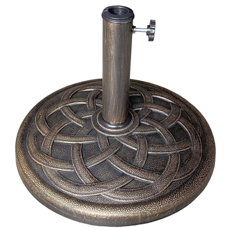 Bronze Cast Stone Round Patio Umbrella Base