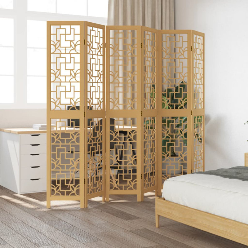 Chassidi Solid Wood Accent Room Divider, 200cm H x 215cm W