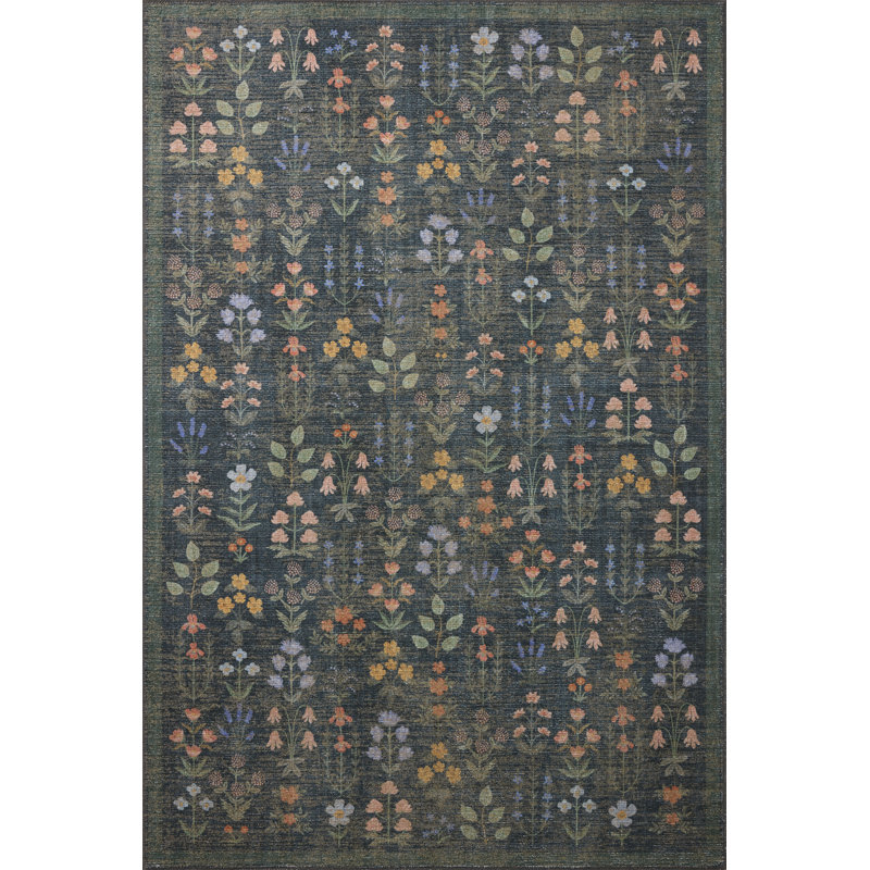 Rifle Paper Company x Loloi Edinburgh Navy / Multi  Area Rug, Rectangle 2'3" x 3'9",  Navy/Multicolor 