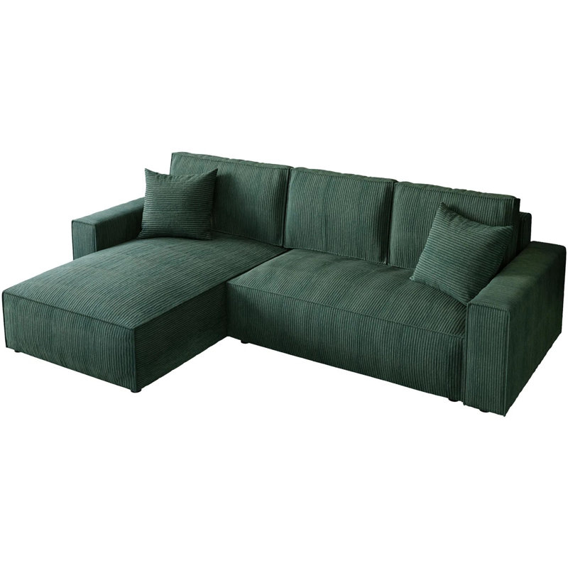 Damionna 4 Seater Sofa Bed, Left Hand Facing, Green