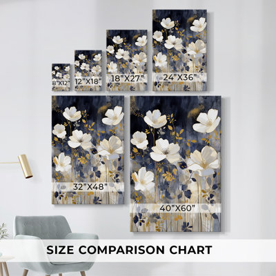 FLORAL Series CCCCL XXXVII - Toile tendue avec châssis de qualité supérieure - Prêt à être accroché