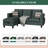 Serio Convertible Sectional Sofa Couch, L Shaped 3 Seater Sofa Couch with Storage Ottoman and Side Pockets-1628855801