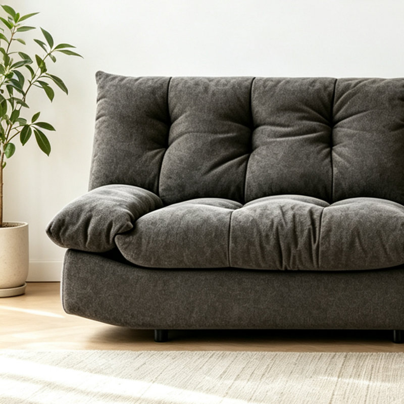 Canapé simple en tissu de style français, Tissu gris foncé